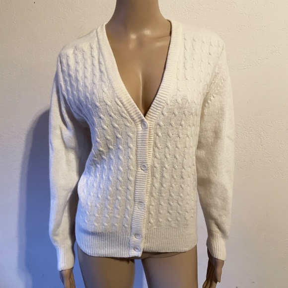 Vintage RAFAELLA Lambswool blend cardigan SZ M - Picture 4 of 5